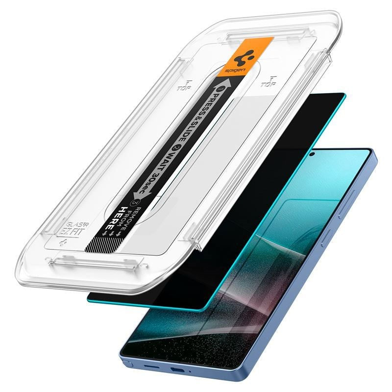 Samsung Galaxy S25 Ultra Spigen Glass tR EZ Fit HD Skærmbeskyttelsesglas - Privacy - 2 stk - Gennemsigtig