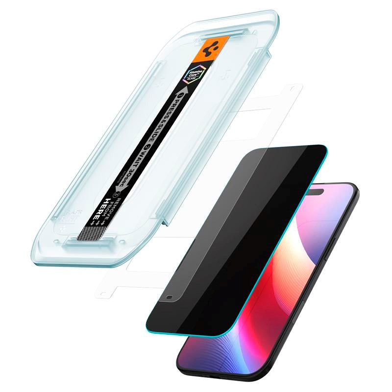 iPhone Air Spigen Glass tR EZ Fit Pro HD Skærmbeskyttelsesglas - Privacy Funktion - Gennemsigtig