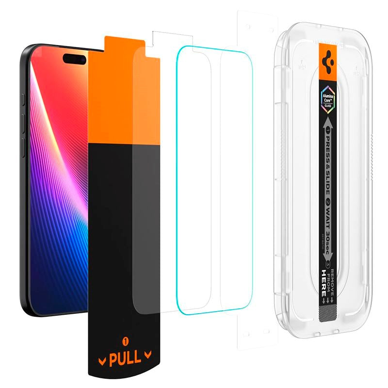 iPhone 17 Pro Max / 16 Pro Max Spigen Glass tR EZ Fit Pro HD Skærmbeskyttelsesglas - Gennemsigtig