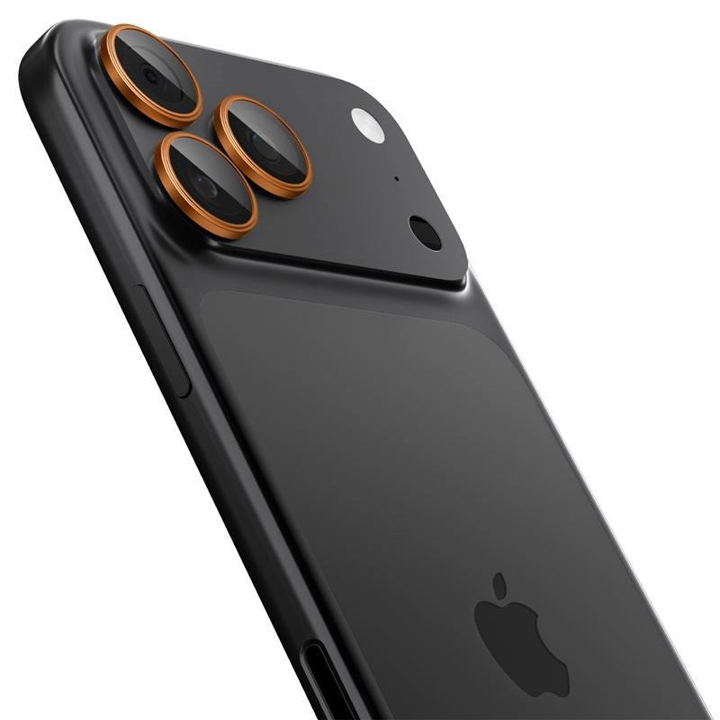 iPhone 17 Pro / 17 Pro Max / 16 Pro / 16 Pro Max / 15 Pro / 15 Pro Max / 14 Pro / 14 Pro Max Spigen Glass tR EZ Fit Optik Pro Kameralinsebeskyttelsesglas - 2 stk - Orange