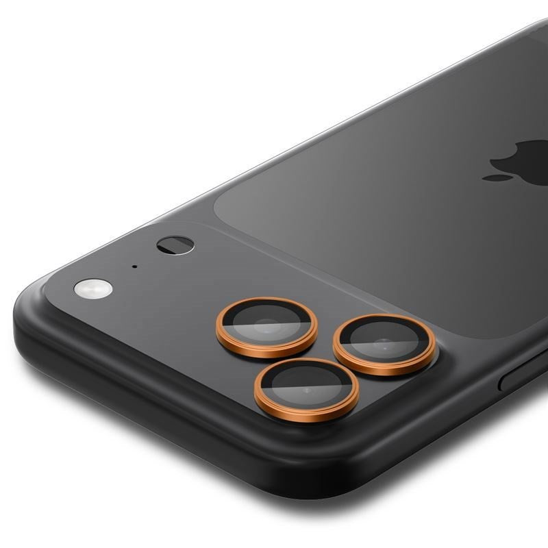 iPhone 17 Pro / 17 Pro Max / 16 Pro / 16 Pro Max / 15 Pro / 15 Pro Max / 14 Pro / 14 Pro Max Spigen Glass tR EZ Fit Optik Pro Kameralinsebeskyttelsesglas - 2 stk - Orange