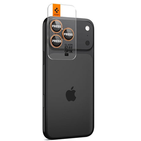 iPhone 17 Pro / 17 Pro Max / 16 Pro / 16 Pro Max / 15 Pro / 15 Pro Max / 14 Pro / 14 Pro Max Spigen Glass tR EZ Fit Optik Pro Kameralinsebeskyttelsesglas - 2 stk - Orange