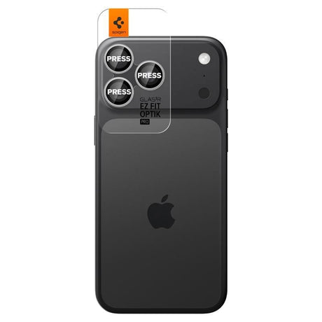 iPhone 17 Pro / 17 Pro Max / 16 Pro / 16 Pro Max / 15 Pro / 15 Pro Max / 14 Pro / 14 Pro Max Spigen Glass tR EZ Fit Optik Pro Kameralinsebeskyttelsesglas - 2 stk - Sølv
