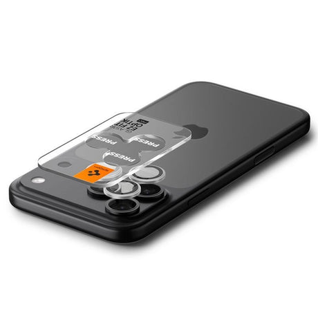 iPhone 17 Pro / 17 Pro Max / 16 Pro / 16 Pro Max / 15 Pro / 15 Pro Max / 14 Pro / 14 Pro Max Spigen Glass tR EZ Fit Optik Pro Kameralinsebeskyttelsesglas - 2 stk - Sølv
