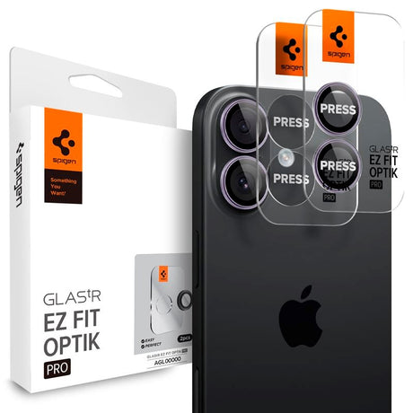 iPhone 17 Spigen Glass tR EZ Fit Optik Pro Kameralinsebeskyttelsesglas - 2 stk - Lilla