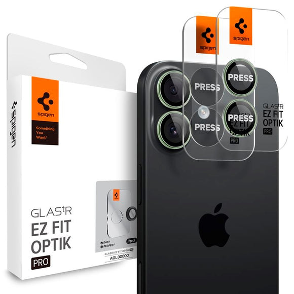 iPhone 17 Spigen Glass tR EZ Fit Optik Pro Kameralinsebeskyttelsesglas - 2 stk - Grøn