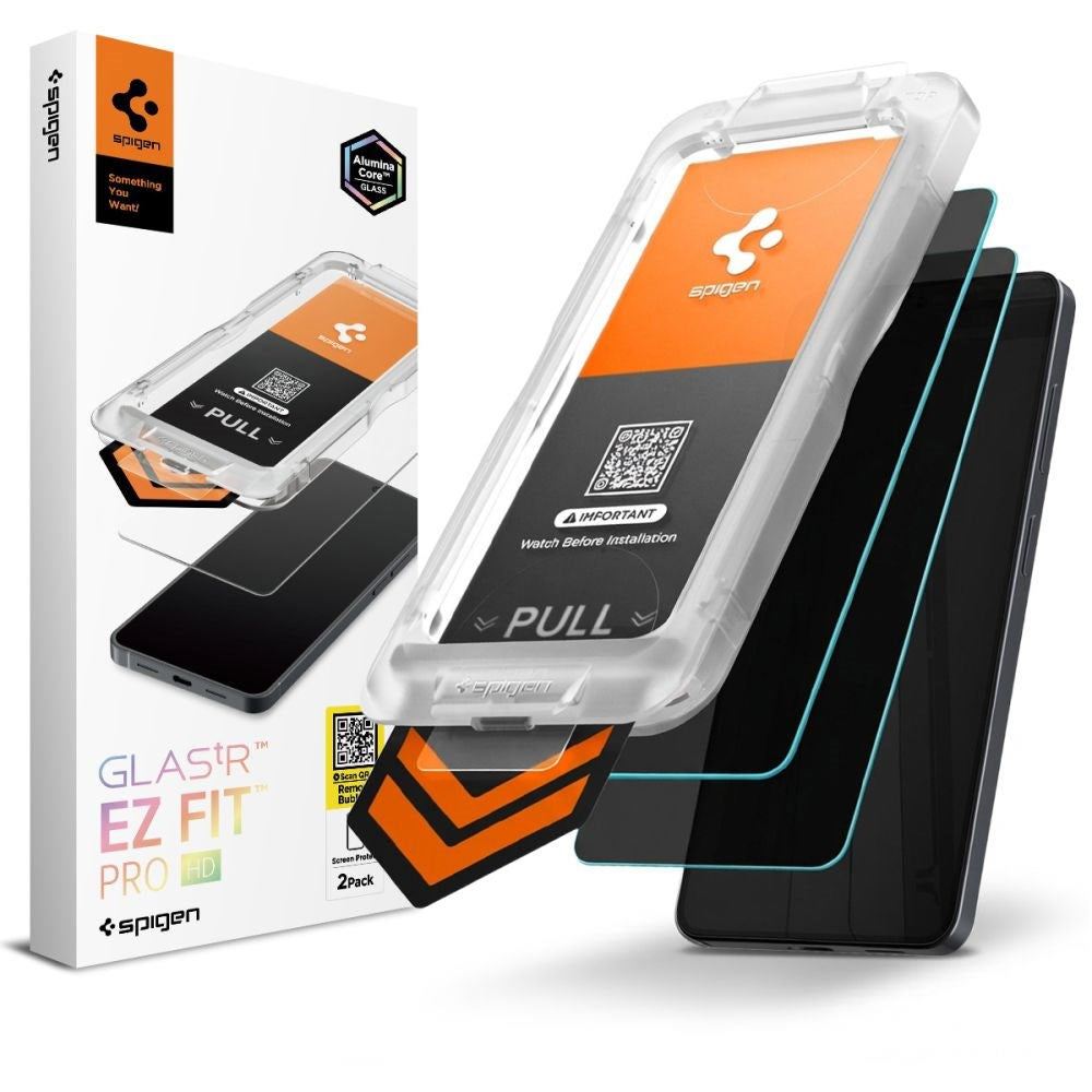 Samsung Galaxy S26+ (Plus) Spigen Glass tR EZ Fit Pro HD Skærmbeskyttelsesglas - Privacy Funktion - 2 stk - Gennemsigtig