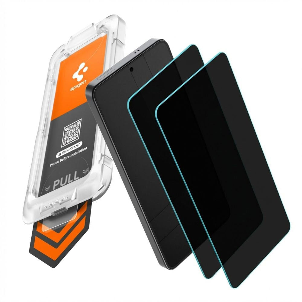 Samsung Galaxy S26 Spigen Glass tR EZ Fit Pro HD Skærmbeskyttelsesglas - Privacy Funktion - 2 stk - Gennemsigtig