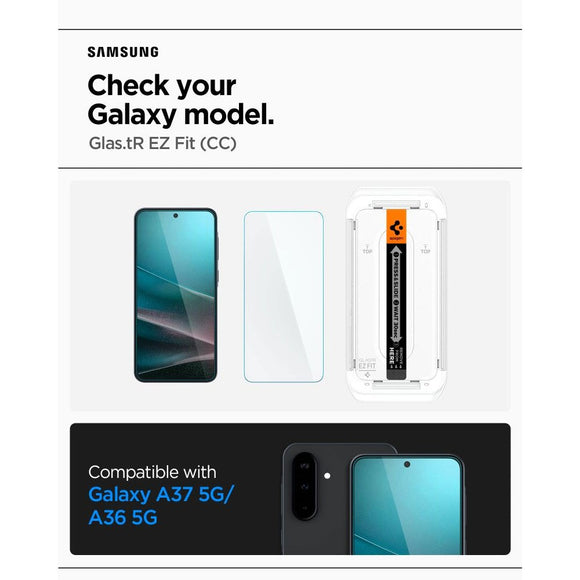 Samsung Galaxy A37/A36 (5G) Spigen EZ Fit Glass tR Skærmbeskyttelse - Case Friendly - Gennemsigtig