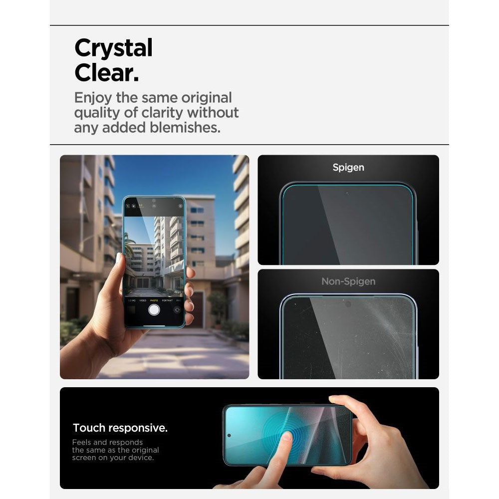 Samsung Galaxy A37/A36 (5G) Spigen EZ Fit Glass tR Skærmbeskyttelse - Case Friendly - Gennemsigtig