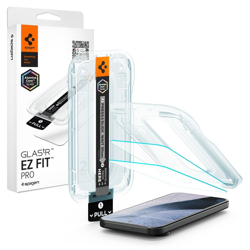 Google Pixel 11 / 11 Pro Spigen Glass tR EZ Fit Pro Skærmbeskyttelsesglas - 2 stk. - Gennemsigtig