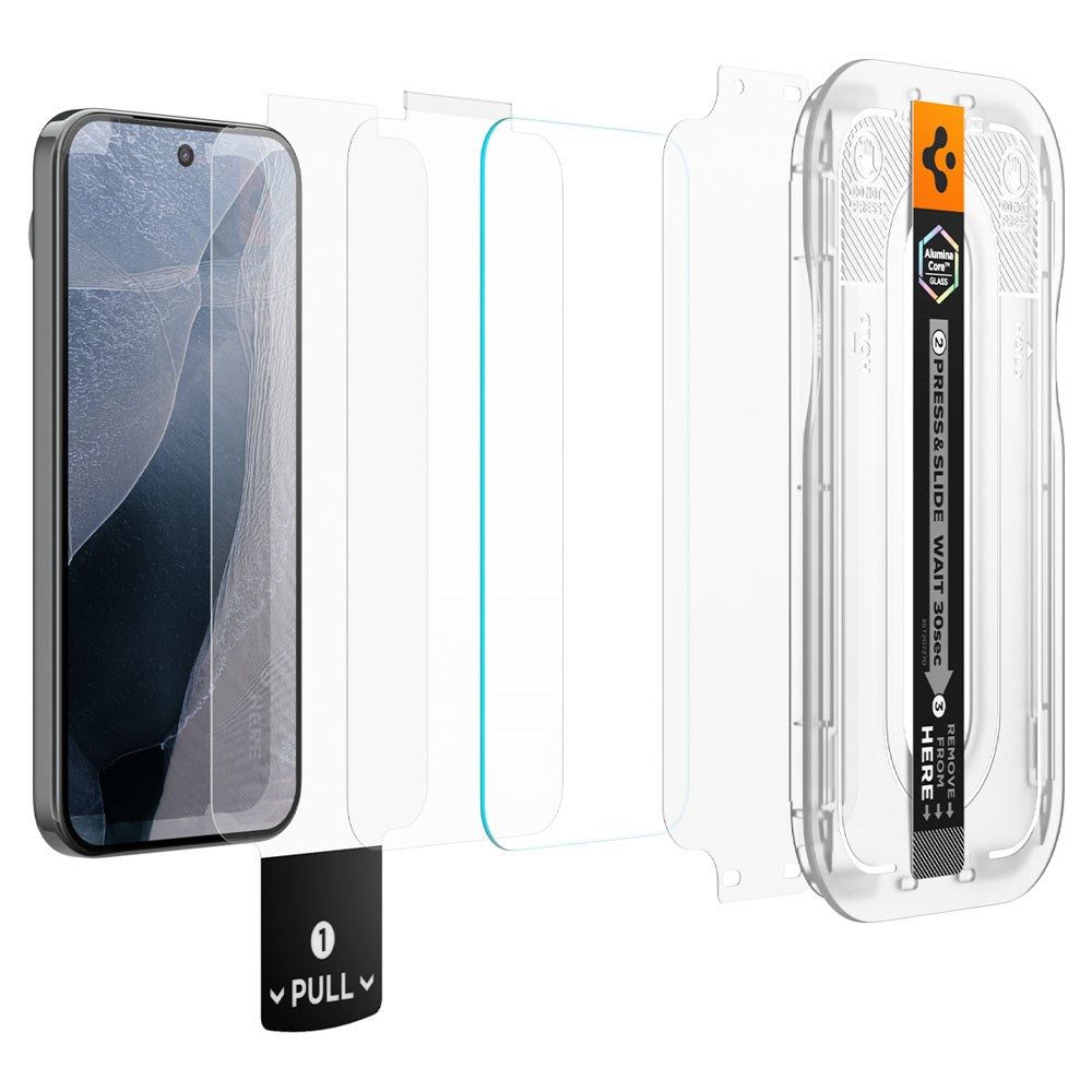 Google Pixel 11 / 11 Pro Spigen Glass tR EZ Fit Pro Skærmbeskyttelsesglas - 2 stk. - Gennemsigtig