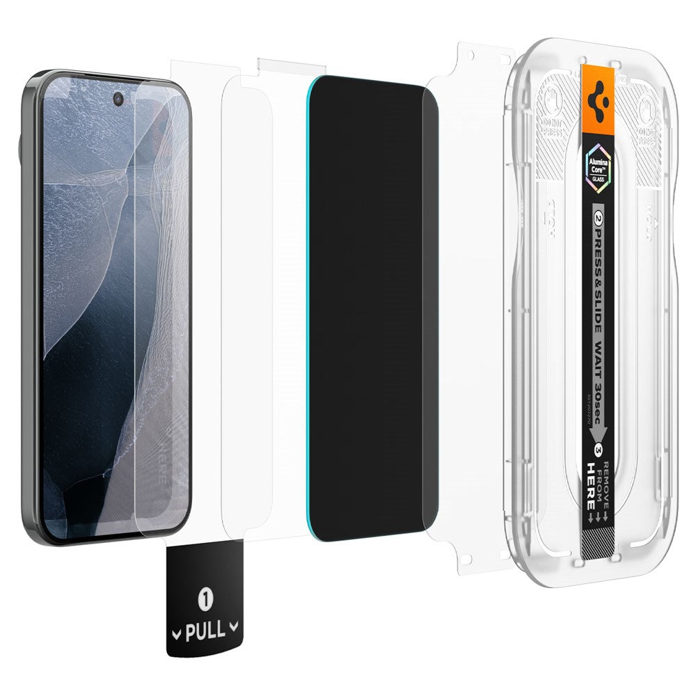 Google Pixel 11 Pro / 10 Pro / 9 Pro / 9 Spigen Glass tR EZ Fit Pro Privacy Beskyttelsesglas - 2 stk - Gennemsigtig