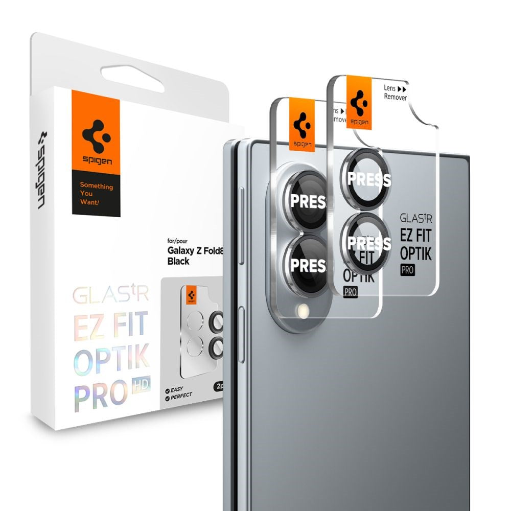 Samsung Galaxy Z Fold8 Spigen Glass tR EZ Fit Optik Pro Kameralinsebeskyttelsesglas - 2 stk - Sort