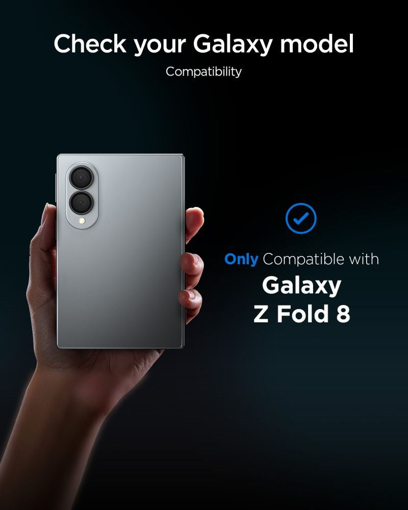 Samsung Galaxy Z Fold8 Spigen Glass tR EZ Fit Optik Pro Kameralinsebeskyttelsesglas - 2 stk - Sort