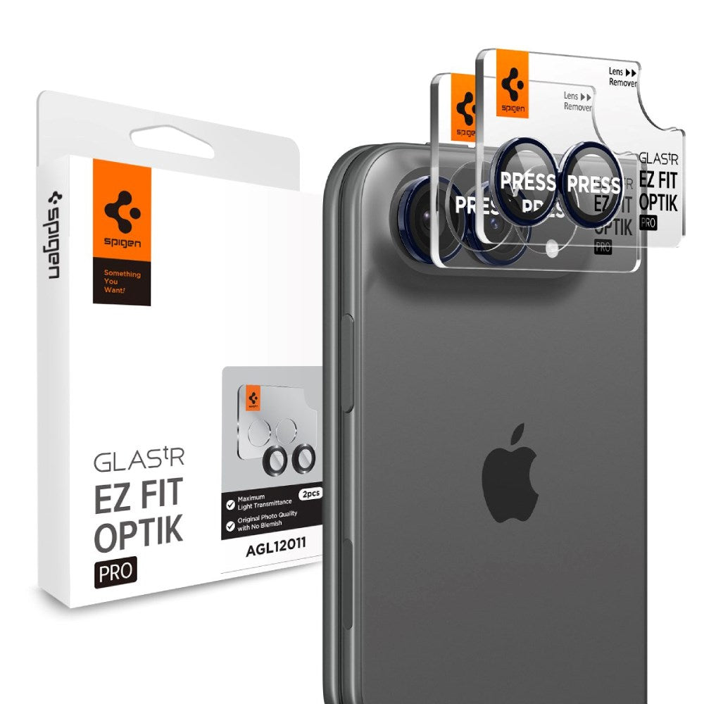 iPhone Duo Spigen Glass tR EZ Fit Optik Pro Kameralinsebeskyttelse - 2 stk - Sort