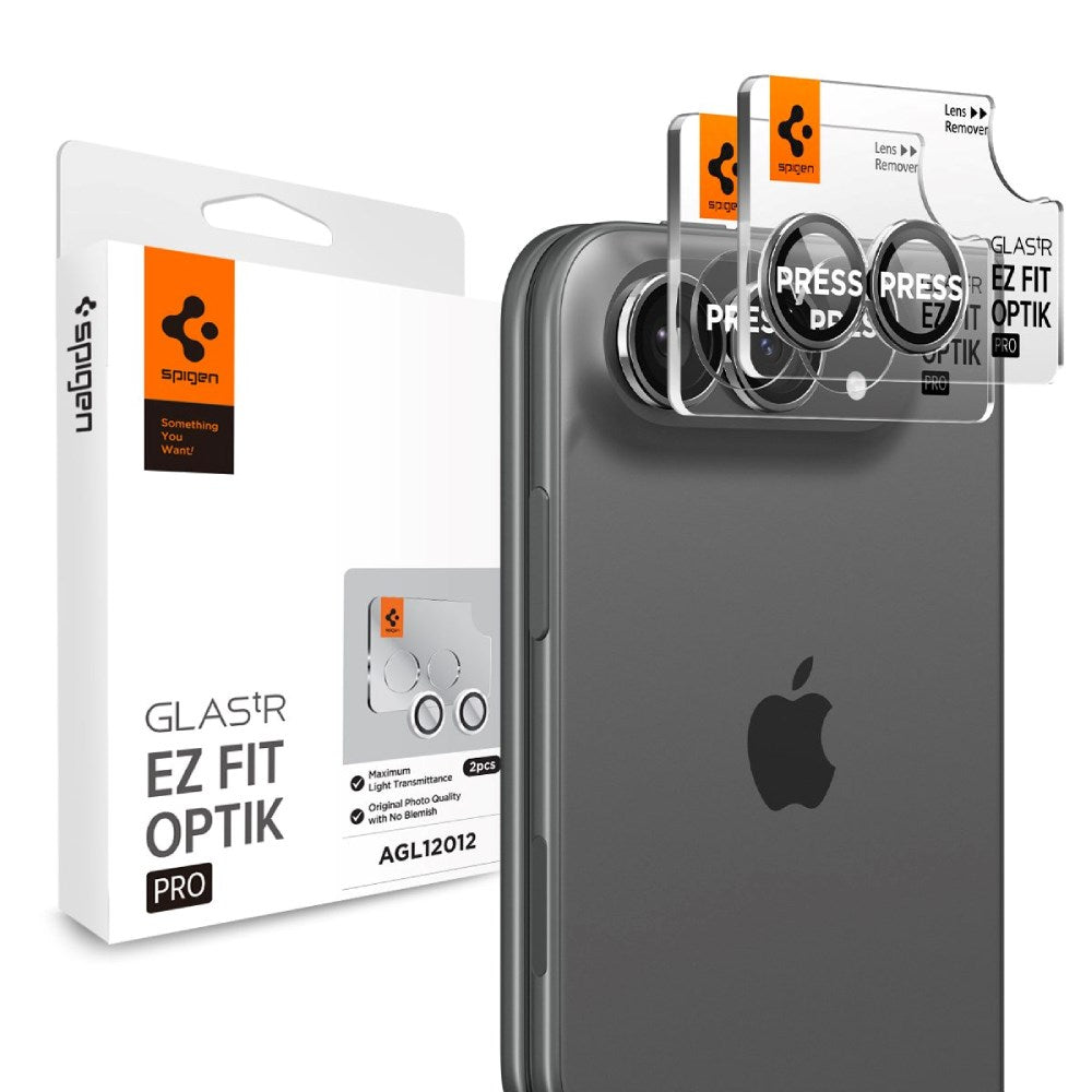 iPhone Duo Spigen Glass tR EZ Fit Optik Pro Kameralinsebeskyttelse - 2 stk - Hvid