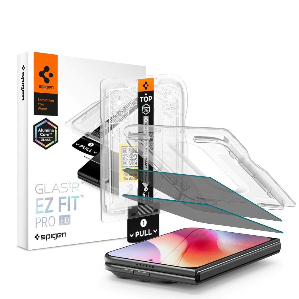 iPhone Duo Spigen Glass tR EZ Fit Pro HD Privacy Beskyttelsesglas - 2 stk - Gennemsigtig