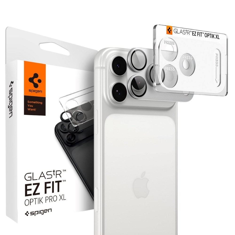 iPhone 18 Pro Max / 17 Pro Max Spigen Glass tR EZ Fit Optik Pro XL Kameralinsebeskyttelse - Sølv