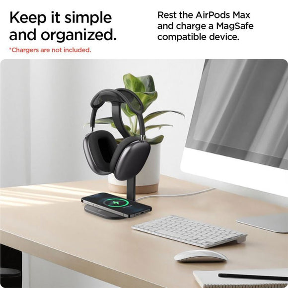 Spigen Opladningsstander til Mobil & AirPods Max - MagSafe Kompatibel - Sort