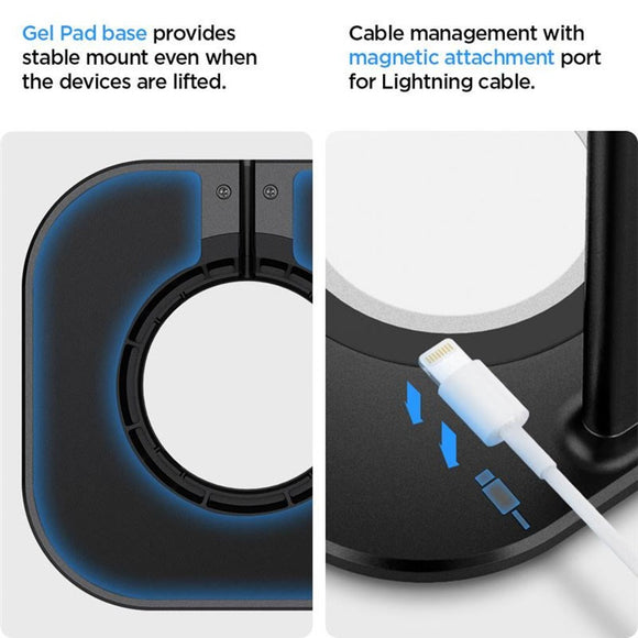 Spigen Opladningsstander til Mobil & AirPods Max - MagSafe Kompatibel - Sort