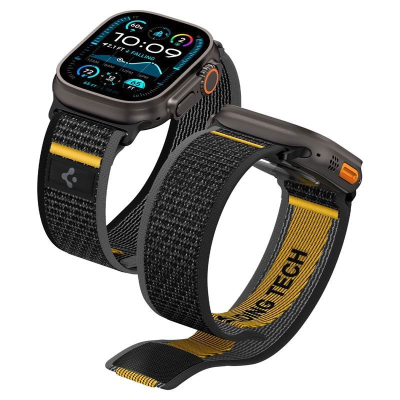 Apple Watch (44/SE/45/46/49mm) Spigen Athlex Air Active Nylon Rem - Sort