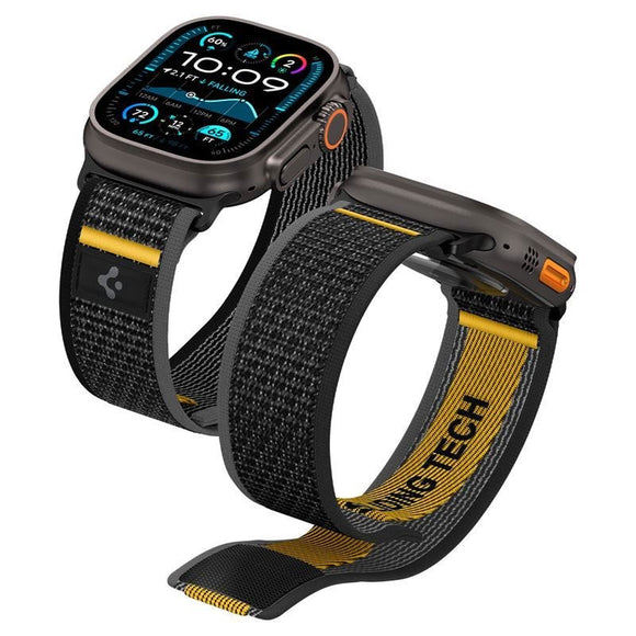 Apple Watch (44/SE/45/46/49mm) Spigen Athlex Air Active Nylon Rem - Sort