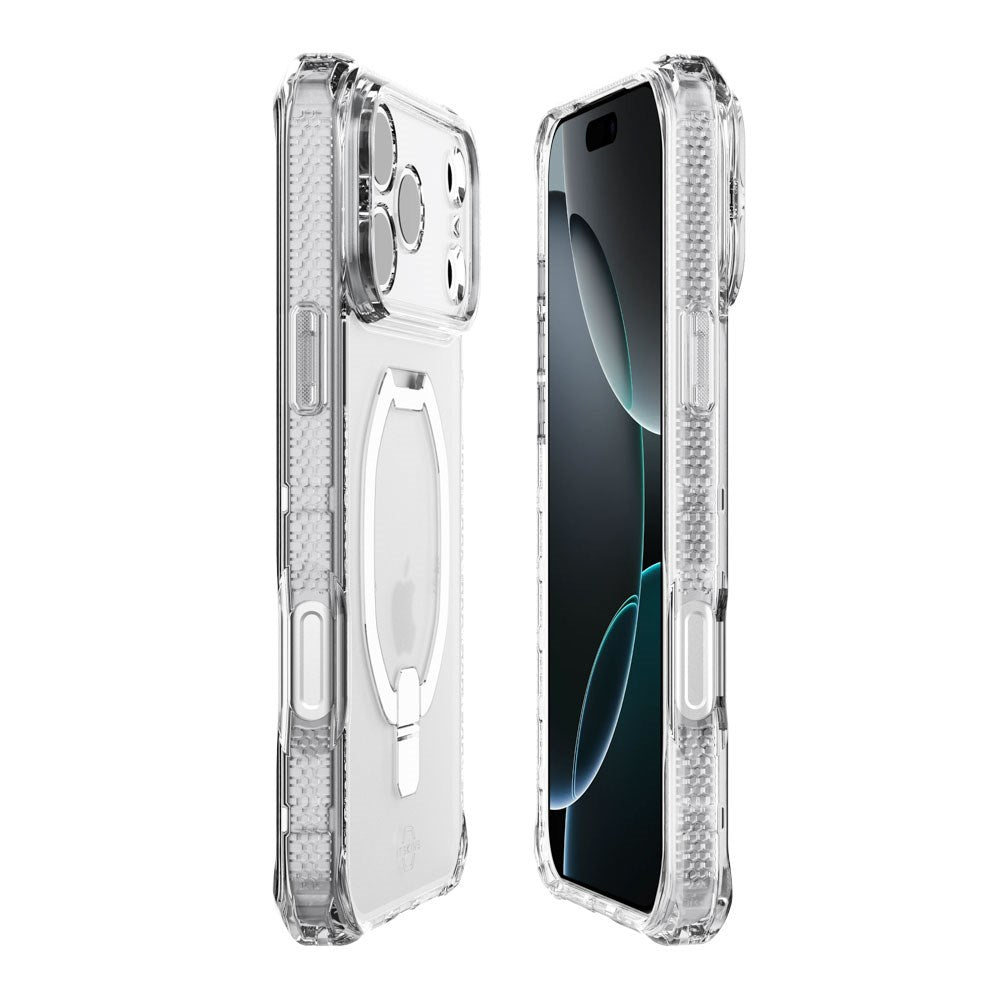 iPhone 17 Pro Max ITSKINS Hybrid Vapor Stand Cover - MagSafe Kompatibel - Gennemsigtig