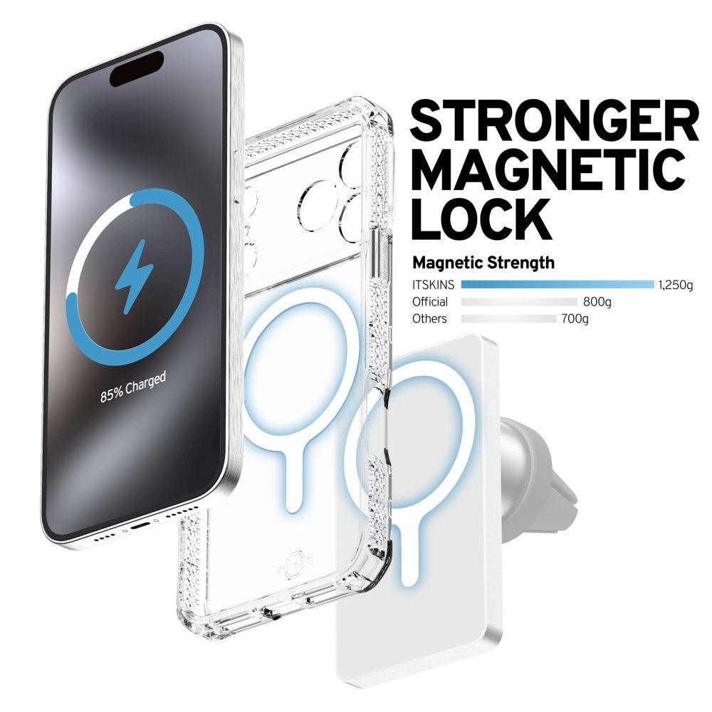 iPhone 17 Pro ITSKINS Hybrid MagClear Cover - MagSafe Kompatibel - Gennemsigtig