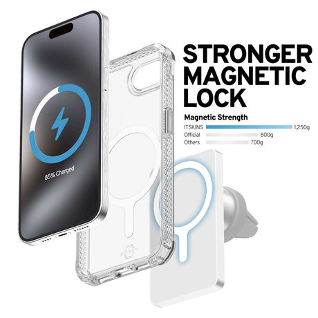 iPhone 16e ITSKINS Hybrid MagClear Cover - MagSafe Kompatibel - Gennemsigtig