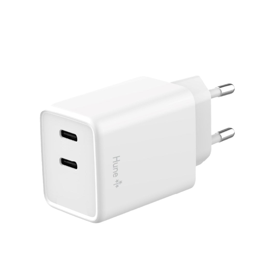 Hune Huron 45W Vægoplader m. 2 x USB-C - Hvid