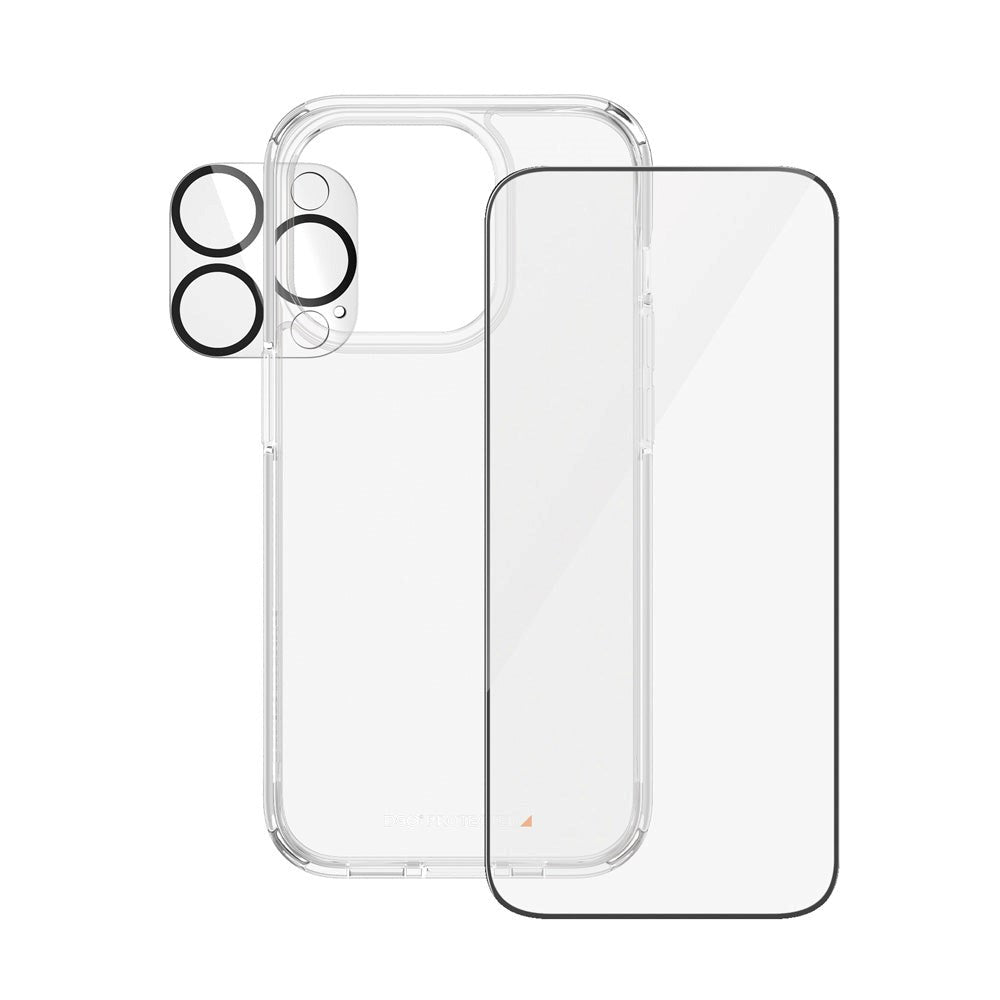 iPhone 15 Pro PanzerGlass 3-i-1 Bundle m. EasyAligner - Cover / Skærmbeskyttelse (UWF) / Kamerabeskyttelse - Gennemsigtig / Sort