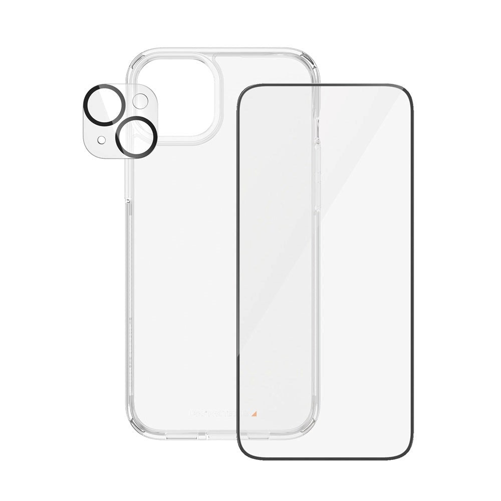 iPhone 15 Plus PanzerGlass 3-i-1 Bundle m. EasyAligner - Cover / Skærmbeskyttelse (UWF) / Kamerabeskyttelse - Gennemsigtig / Sort