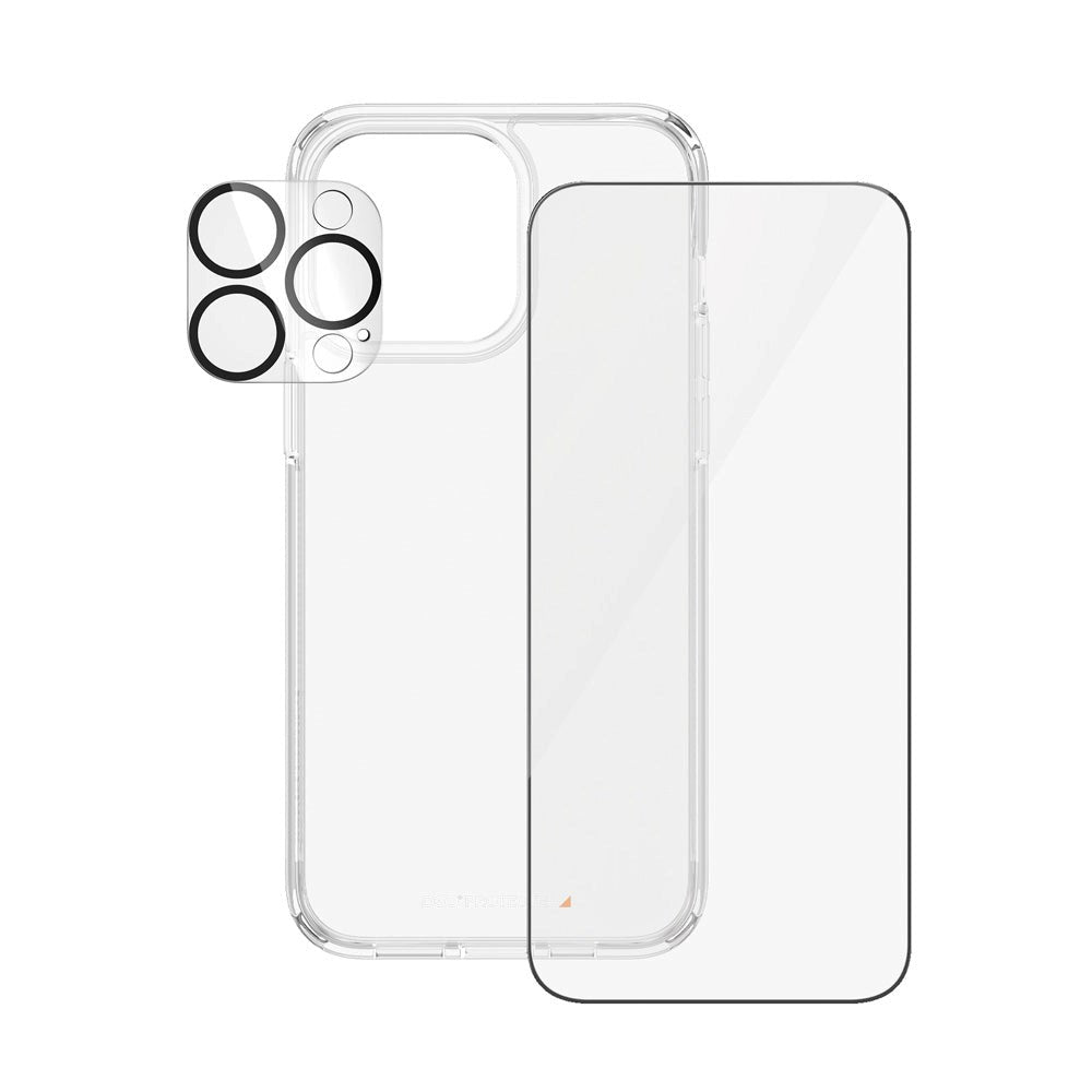 iPhone 15 Pro Max PanzerGlass 3-i-1 Bundle m. EasyAligner - Cover / Skærmbeskyttelse (UWF) / Kamerabeskyttelse - Gennemsigtig / Sort