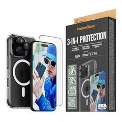 iPhone 16 Pro PanzerGlass 3-i-1 Bundle m. EasyAligner - Cover / Skærmbeskyttelse (UWF) / Kamerabeskyttelse - Gennemsigtig / Sort