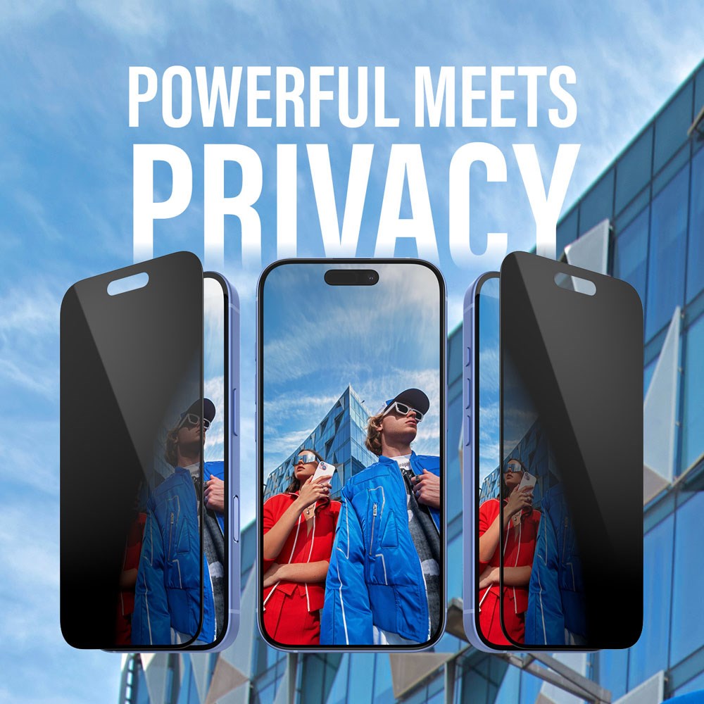 iPhone 16 Plus PanzerGlass 3-i-1 Bundle m. EasyAligner - Cover / Privacy Skærmbeskyttelse (UWF) / Kamerabeskyttelse - Gennemsigtig / Sort