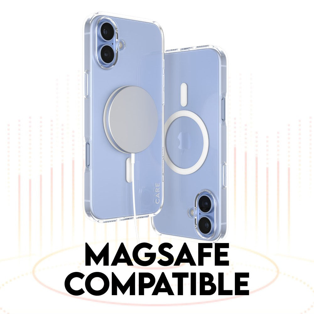 CARE By PanzerGlass iPhone 16 3-i-1 FLAGSHIP MagSafe Bundle - Cover / Skærmbeskyttelse (UWF) / Kamerabeskyttelse - Gennemsigtig / Hvid