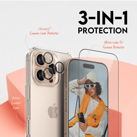 CARE By PanzerGlass iPhone 16 Pro 3-i-1 FLAGSHIP Bundle - Cover / Skærmbeskyttelse (UWF) / Kamerabeskyttelse - Gennemsigtig