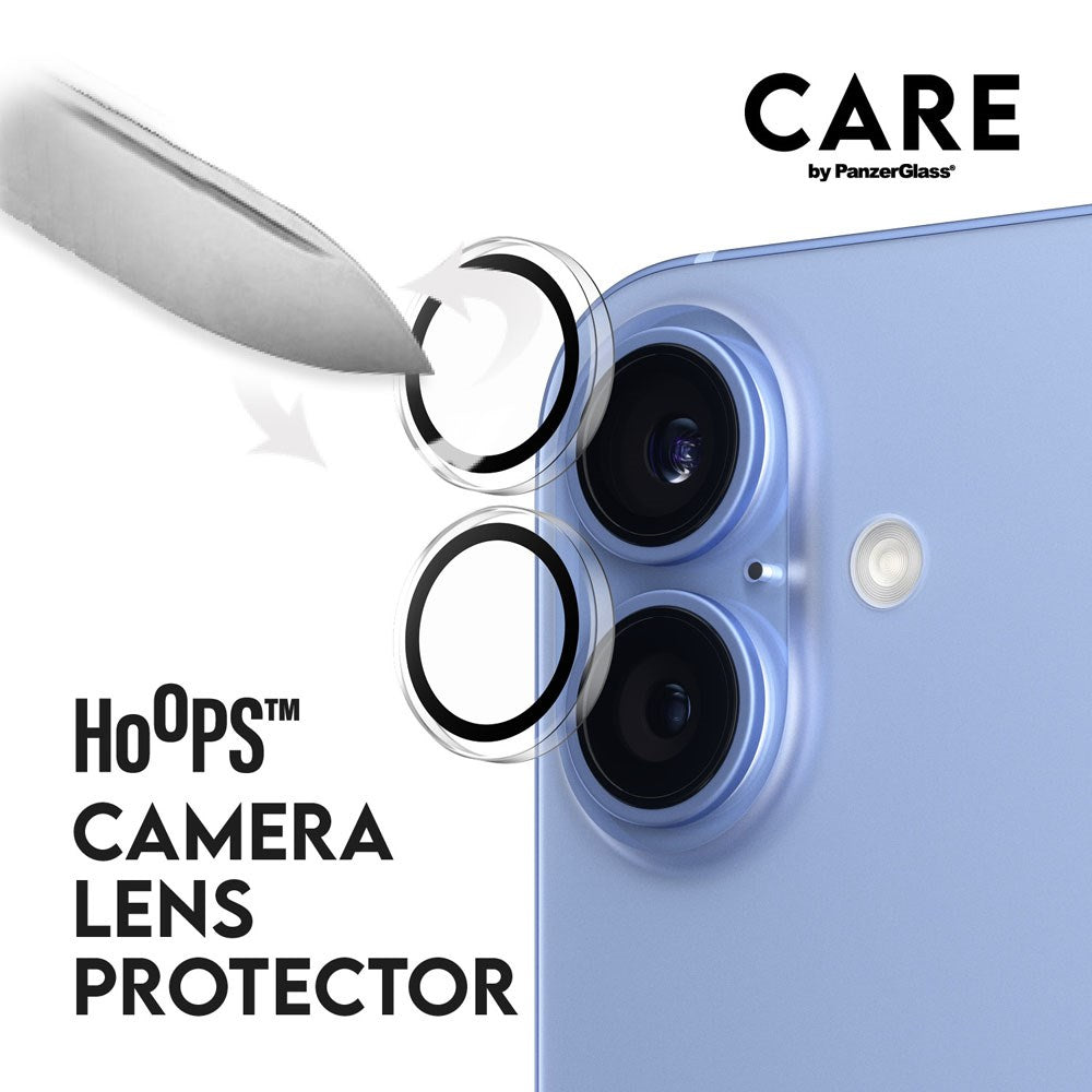 CARE By PanzerGlass iPhone 16 Plus 3-i-1 FLAGSHIP Bundle - Cover / Skærmbeskyttelse (UWF) / Kamerabeskyttelse - Gennemsigtig