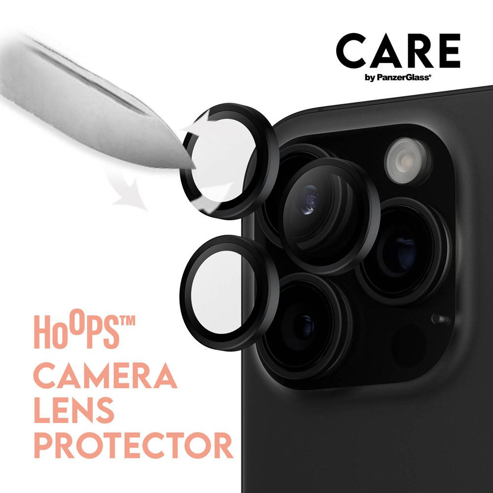 CARE By PanzerGlass iPhone 16 Pro Max 3-i-1 FLAGSHIP MagSafe Bundle - Cover / Privacy Skærmbeskyttelse (UWF) / Kamerabeskyttelse - Gennemsigtig / Sort