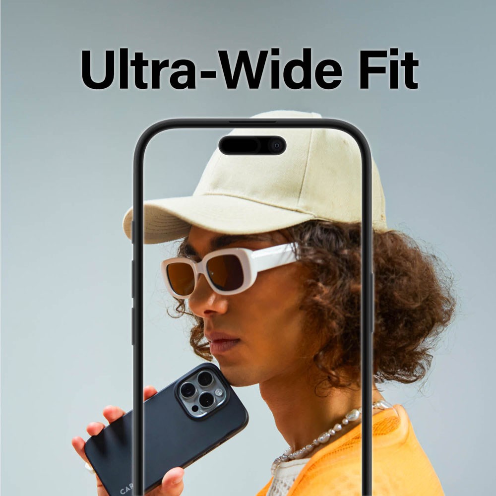 CARE By PanzerGlass iPhone 16 3-i-1 FASHION Bundle - Cover / Skærmbeskyttelse (UWF) / Kamerabeskyttelse - Gennemsigtig / Sort