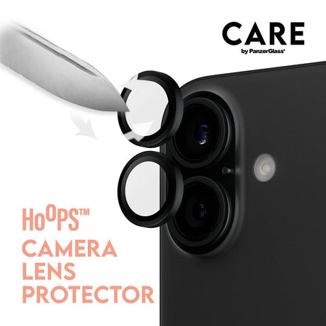 CARE By PanzerGlass iPhone 16 3-i-1 FASHION Bundle - Cover / Skærmbeskyttelse (UWF) / Kamerabeskyttelse - Gennemsigtig / Sort