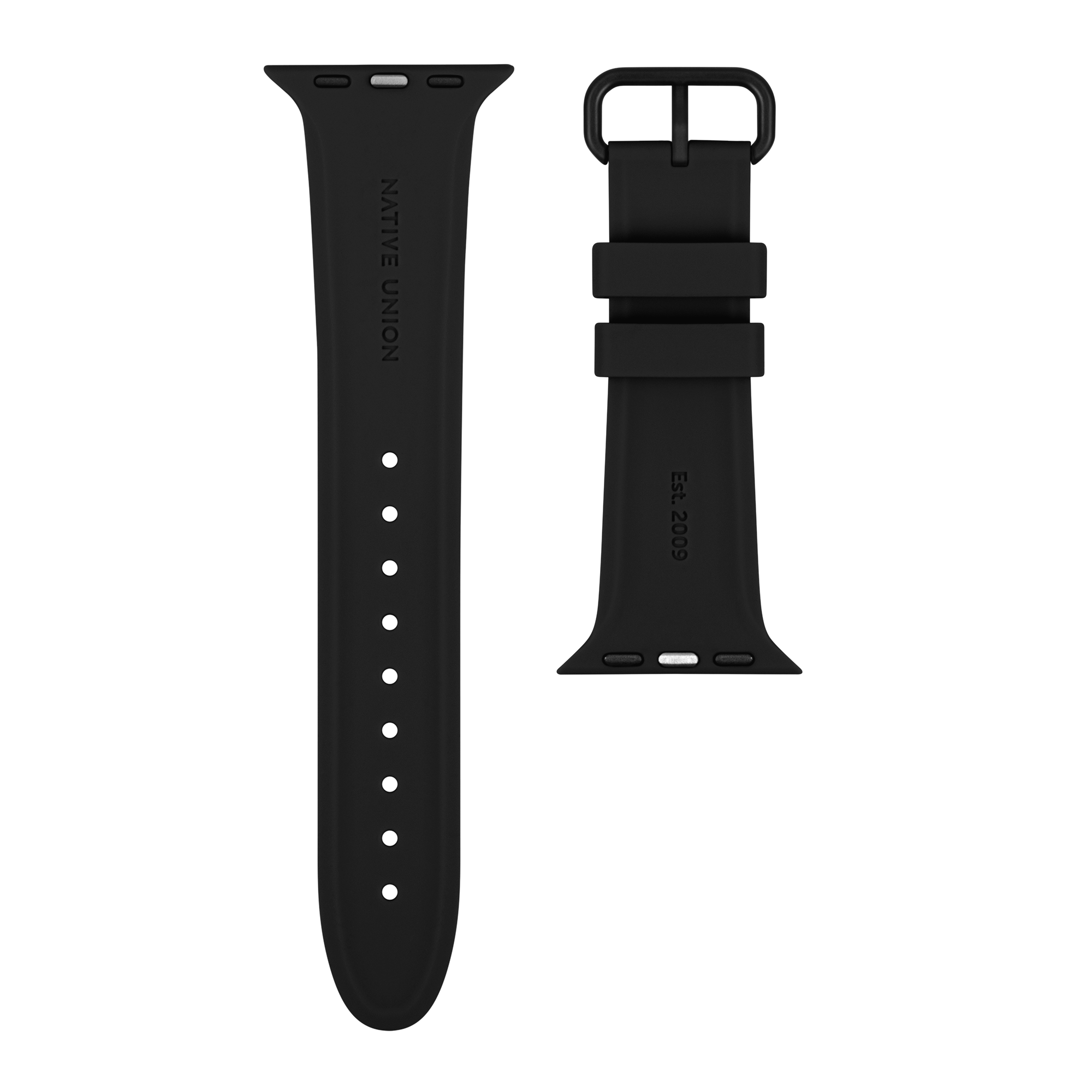 Apple Watch (38/40/SE/41/42mm) Native Union Curve Strap Silikone Rem - Sort