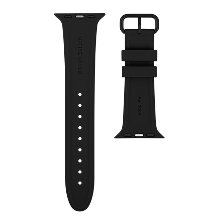 Apple Watch (38/40/SE/41/42mm) Native Union Curve Strap Silikone Rem - Sort