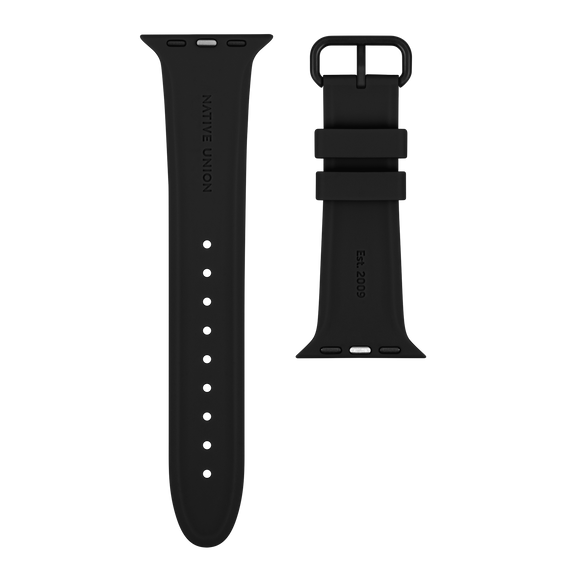 Apple Watch (38/40/SE/41/42mm) Native Union Curve Strap Silikone Rem - Sort