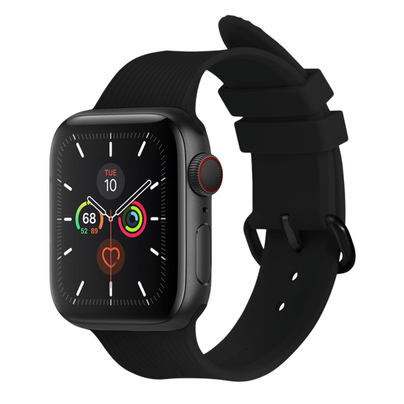 Apple Watch (38/40/SE/41/42mm) Native Union Curve Strap Silikone Rem - Sort