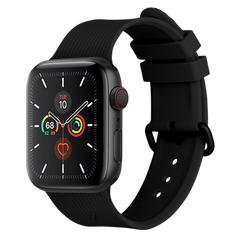 Apple Watch (42/44/SE/45/46/49mm) Native Union Curve Strap Black Silikone Rem - Sort