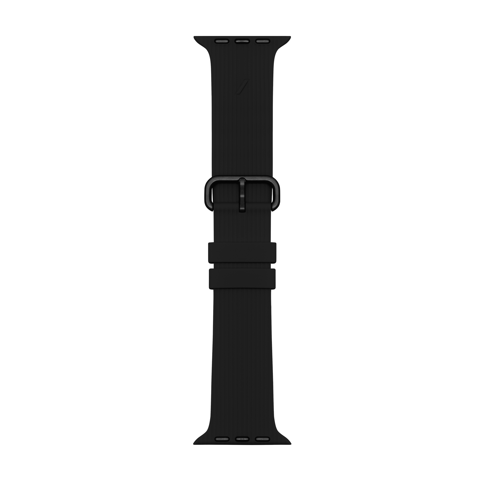 Apple Watch (42/44/SE/45/46/49mm) Native Union Curve Strap Black Silikone Rem - Sort