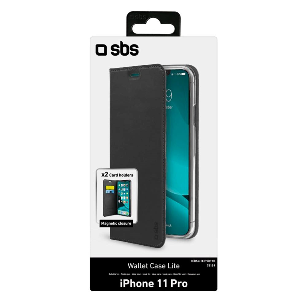 SBS iPhone 11 Pro Wallet Lite Cover - Sort