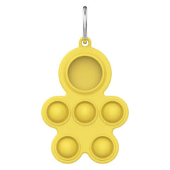 Apple AirTag Silikone Cover Figur m. Nøglering - Gul